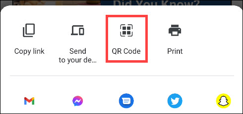 إنشاء QR Code لرابط في Google Chrome