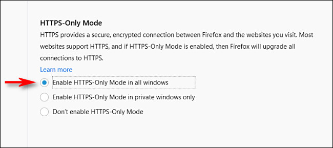 وضع “HTTPS فقط” في Mozilla Firefox